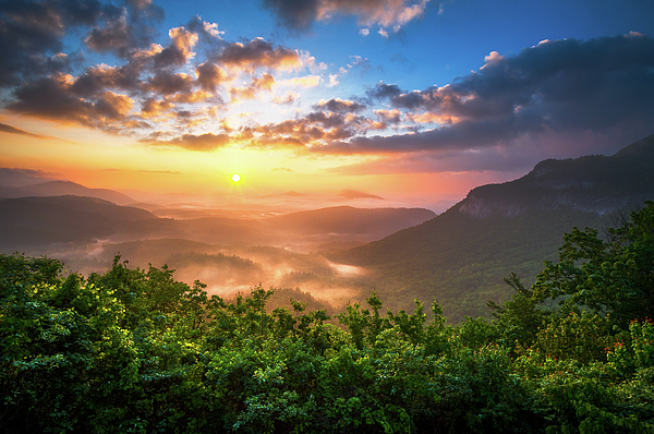 Dave Allen - Highlands Sunrise - Whitesides Mountain in Highlands NC