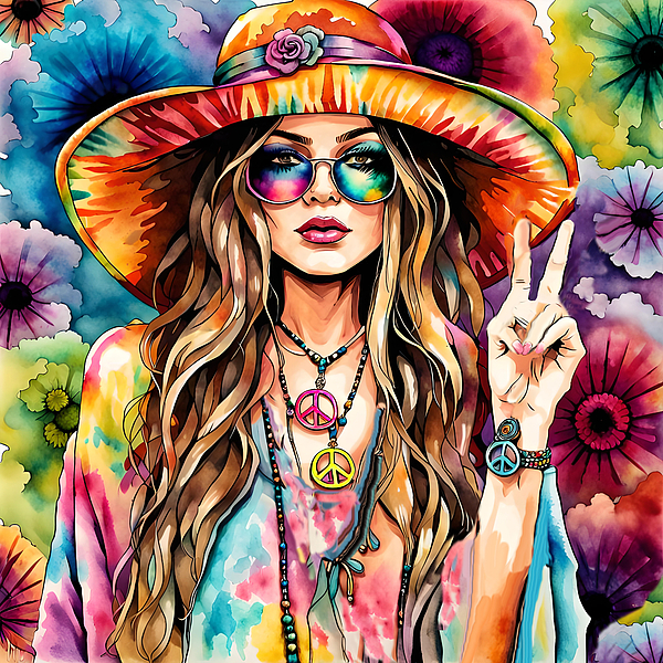 Lesa Fine - Hippie Girl Peace 1