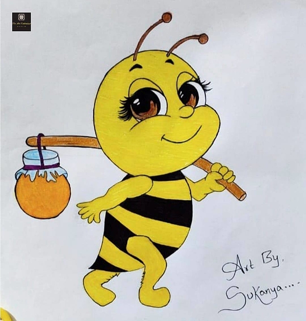 honey bee black vector cartoon Stock Vector Image & Art - Alamy