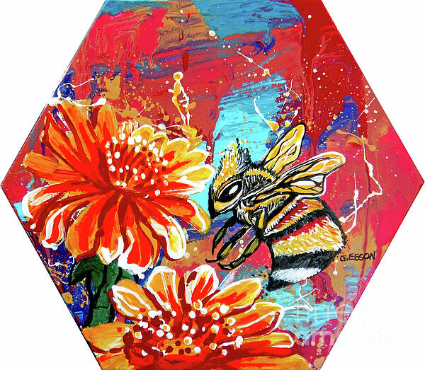 Genevieve Esson - Honeybee With Gold Flowers