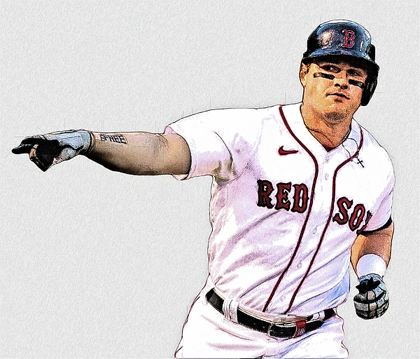 Hunter Renfroe - RF - Boston Red Sox T-Shirt by Bob Smerecki - Pixels