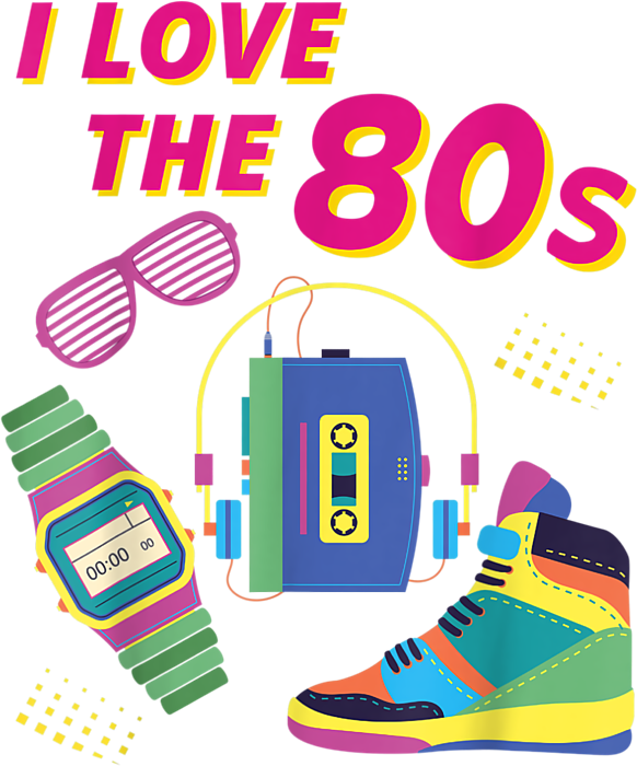 I Love The 80s Eighties Watch Walkman Glasses Greeting Card by Archie ...