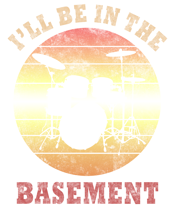 Ill Be In The Basement Drum Set Drumming Drummer design Tote Bag