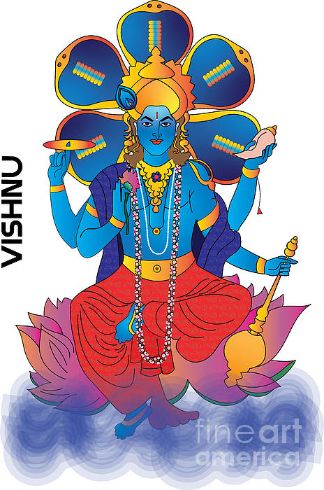 Buy Vishnu Mudra Canvas Art Print by Artist Prints by Fizdi  CodePRT690042594  Prints for Sale online in India