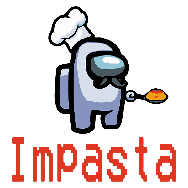 Impasta Imposter Among Game Us Sus Funny Crewmate Gift Greeting Card by  Sabrina Sakura