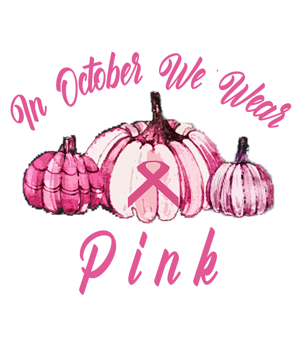 In october we wear pink and watch Vikings Breast Cancer Halloween