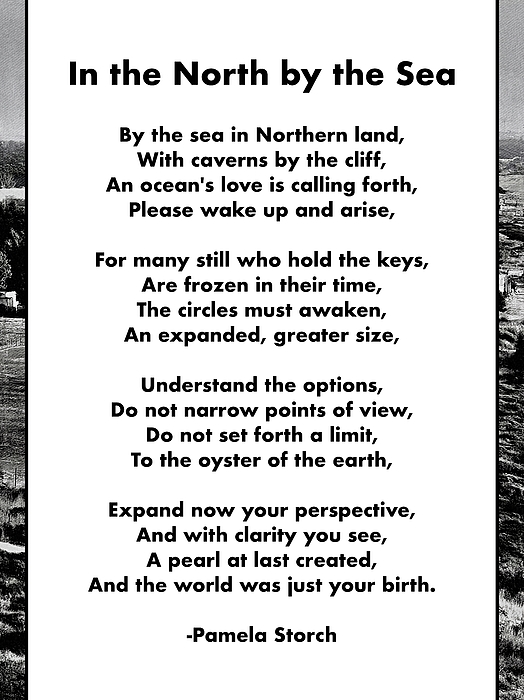 In the North by the Sea Poem Greeting Card by Pamela Storch