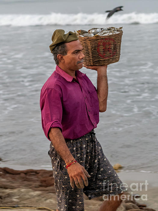 Indian fisherman carrying freshly catch fish at Malvan beach at Tote Bag by  Snehal Pailkar - Pixels