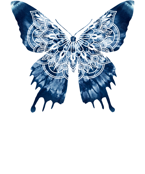 Indigo blue Butterfly boho batik mandala Yoga Mat by Tina Lavoie - Pixels