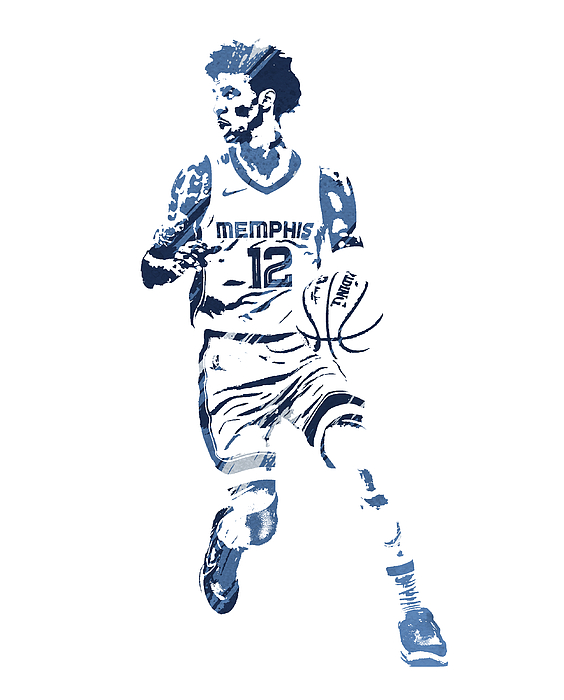 Ja Morant Memphis Grizzlies Basketball Art Illustrated Print 
