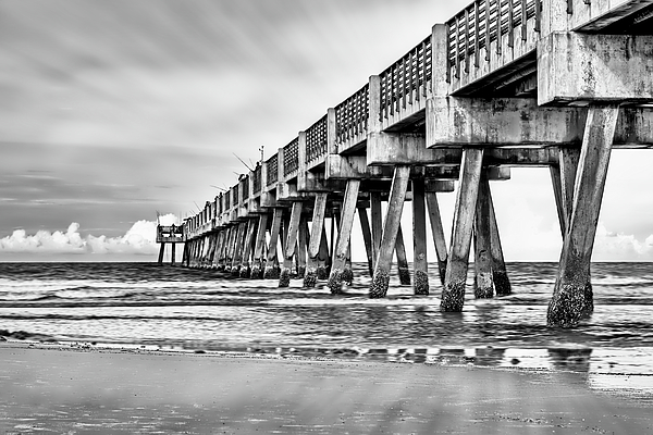 Kay Brewer - Jacksonville Beach Pier In Black and White