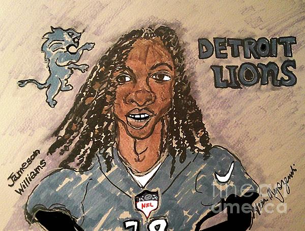 Jameson Williams Detroit Lions Ornament by Geraldine Myszenski