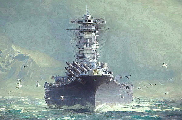 John Straton - Japanese battleship Musashi Painting