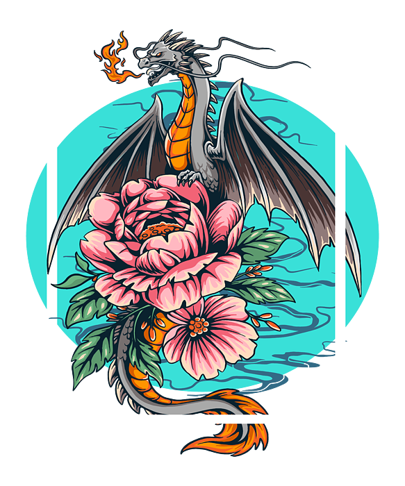 Dragon with Orchids 🔹Custom Tattoo Design 👉 DM for info/pricing 🔹I have  one or two slots left for Feb still. . Please don't cop... | Instagram