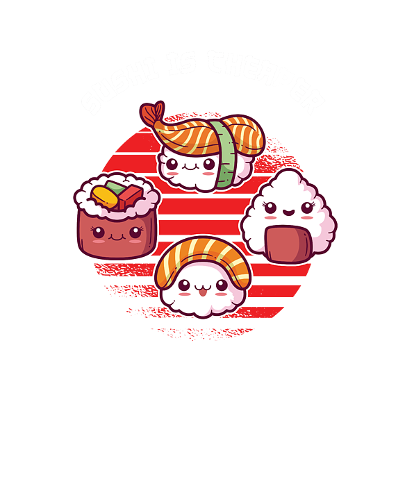 Japanese Food Cuisine Gift Sushi Is Cheaper Than Therapy Funny Throw Pillow  by Thomas Larch - Pixels