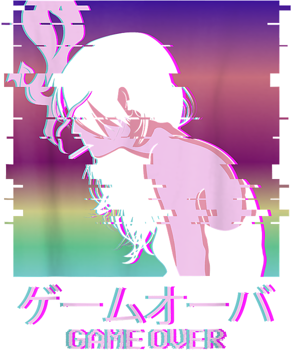 Japanese Vaporwave Sad Anime Girl Game Over Indie Aesthetic Greeting Card By Dnt Prints 5664