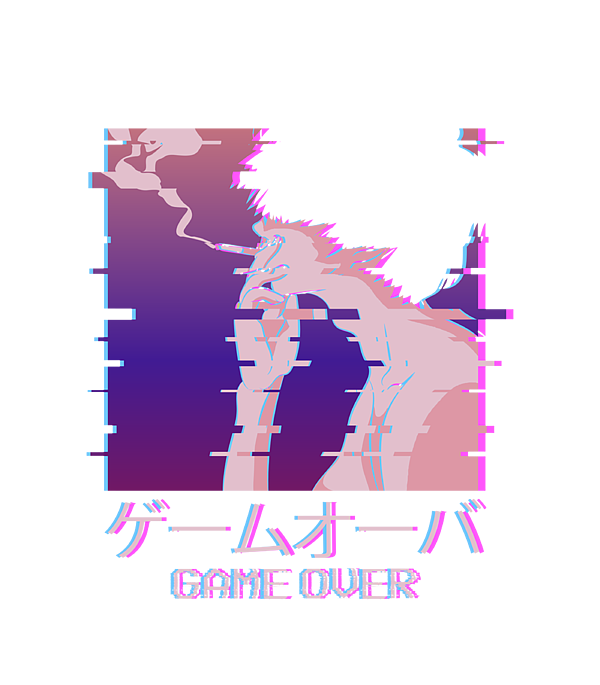 Aesthetic Glitch Sad Anime Girl / Boy Game Over' Men's T-Shirt