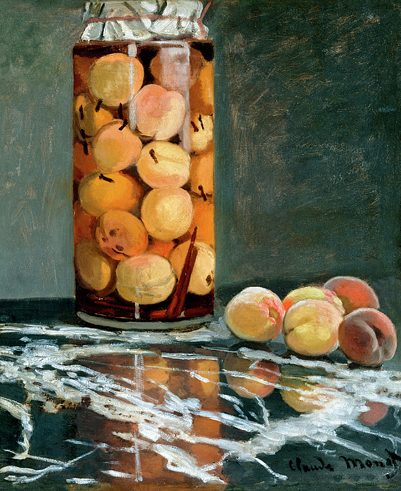 Claude monet - Jar of Peaches by Claude Monet 1866