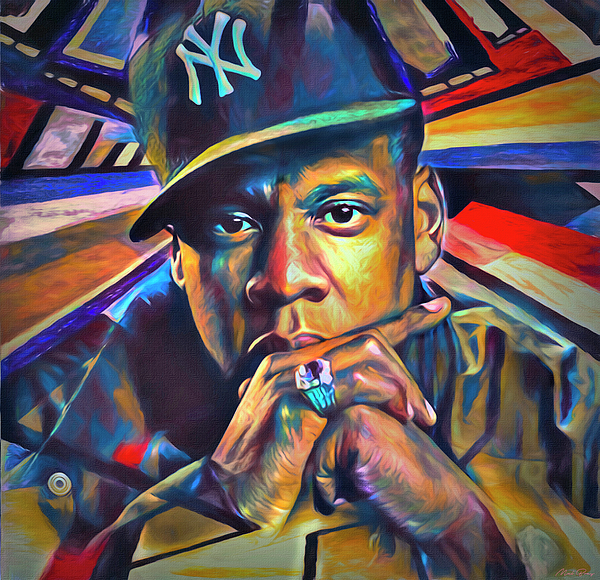 Jay Z Rapper Songwriter Icon Bath Towel by Mal Bray - Fine Jay Z Rapper Songwriter Icon Bath Towel by Mal Bray - Fine
