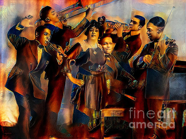 Jazz Band of The Roaring 1920s in Nostalgic Painterly Colors 20200514  T-Shirt