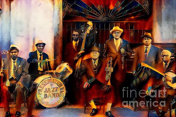 Jazz Band of The Roaring 1920s in Nostalgic Painterly Colors 20200514  T-Shirt