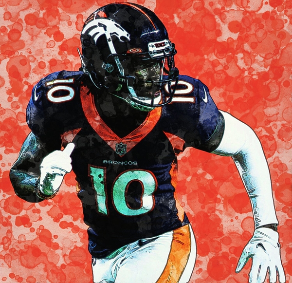 Jerry Jeudy Broncos WR T-Shirt by Bob Smerecki - Pixels