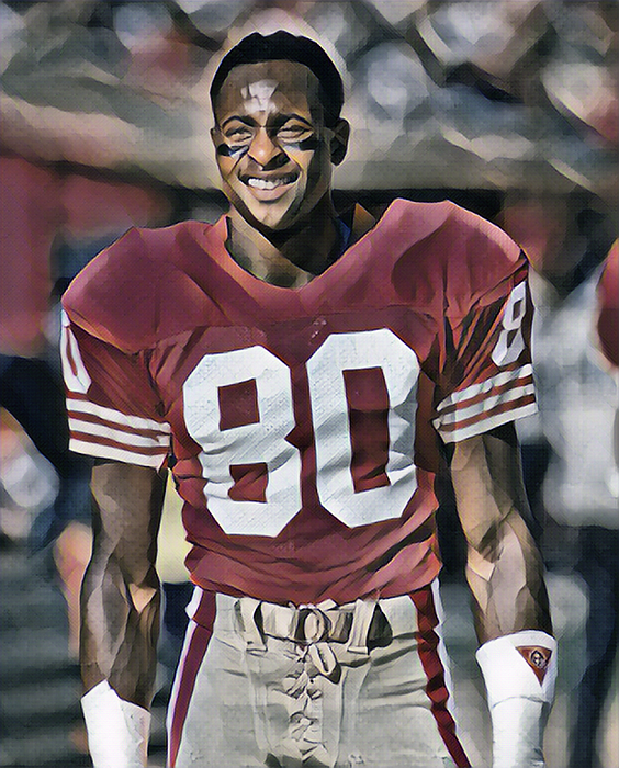 Jerry Rice San Francisco 49ers Watercolor Strokes Pixel Art 150 Mixed Media  by Joe Hamilton - Fine Art America