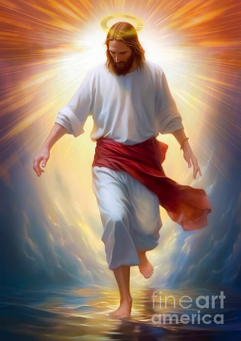 Jesus Christ Walking on the Water Yoga Mat