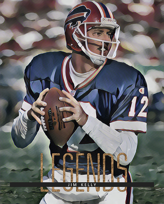 Jim Kelly Buffalo Bills Trading Card Poster 500 Fleece Blanket by