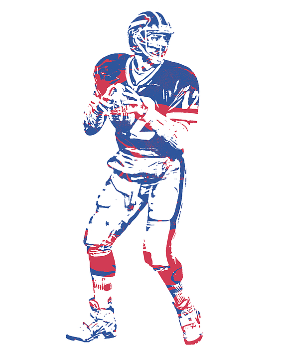 Jim Kelly Buffalo Bills Art 100 Spiral Notebook by Joe Hamilton