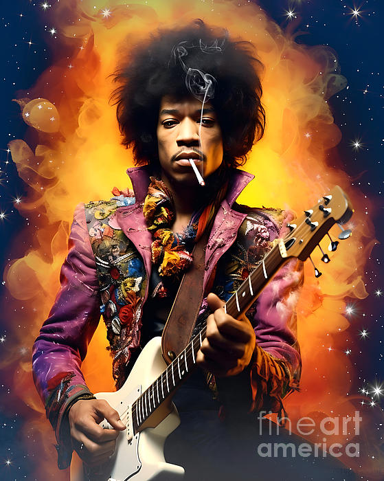 Jimi Hendrix Portrait Play Guitar Jigsaw Puzzle