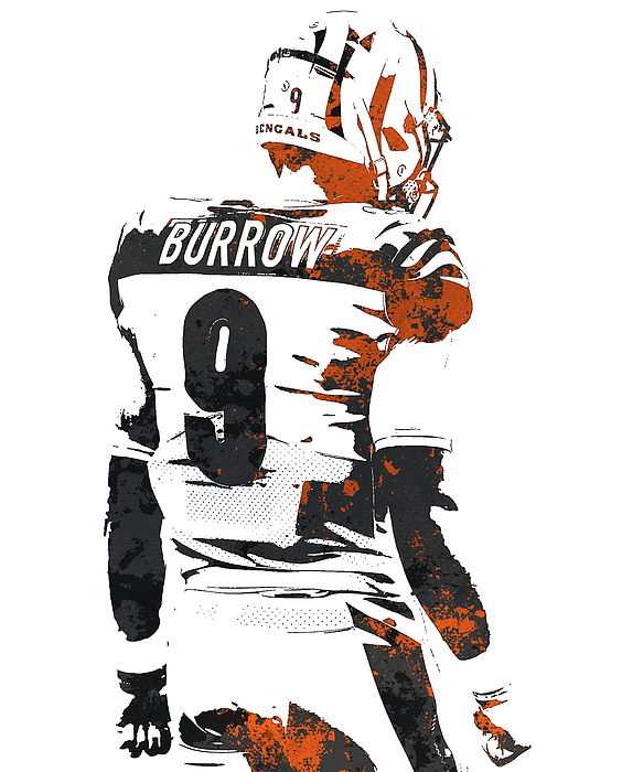 Joe Burrows Cincinnati Bengals Pixel Art 500 by Joe Hamilton