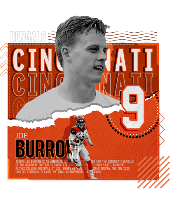 Joe Burrow Cincinnati Bengals Football White Jersey Poster -   Australia