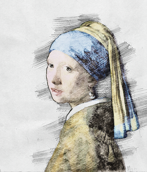 Hand-painted Designer Handbag: Girl with a Pearl Earring 