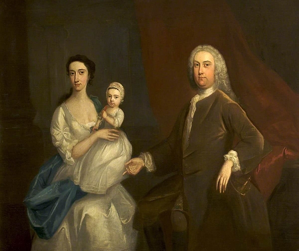 John Egerton of Tatton 1710-1738 with his Wife Christian Ward d 1777 ...