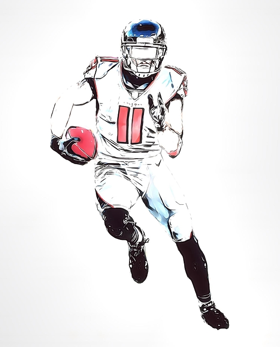 Julio Jones Poster Atlanta Falcons Hand Drawn Poster Canvas 