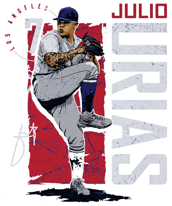Julio Urias Baseball Paper Poster Dodgers 2 - Julio Urias - Sticker