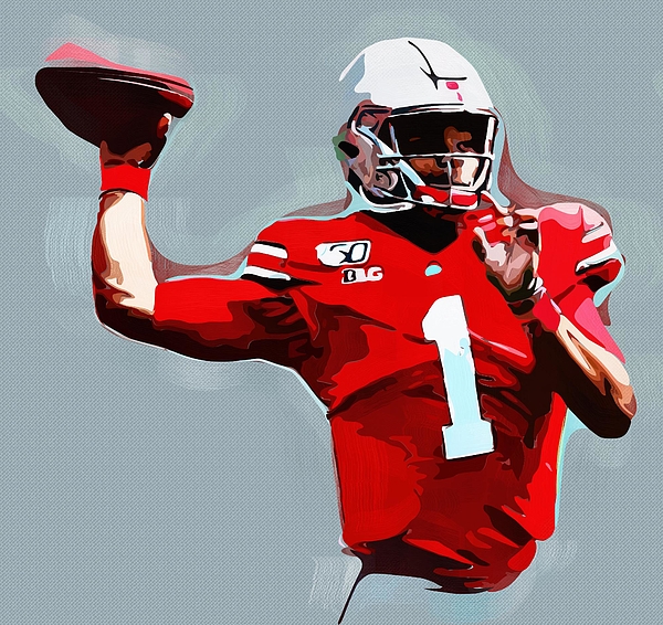 Justin Fields Ohio State QB Running Poster by Bob Smerecki - Pixels