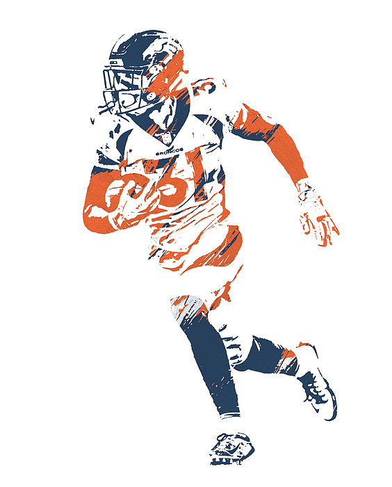 Justin Simmons DENVER BRONCOS STROKES PIXEL ART 1 Greeting Card by