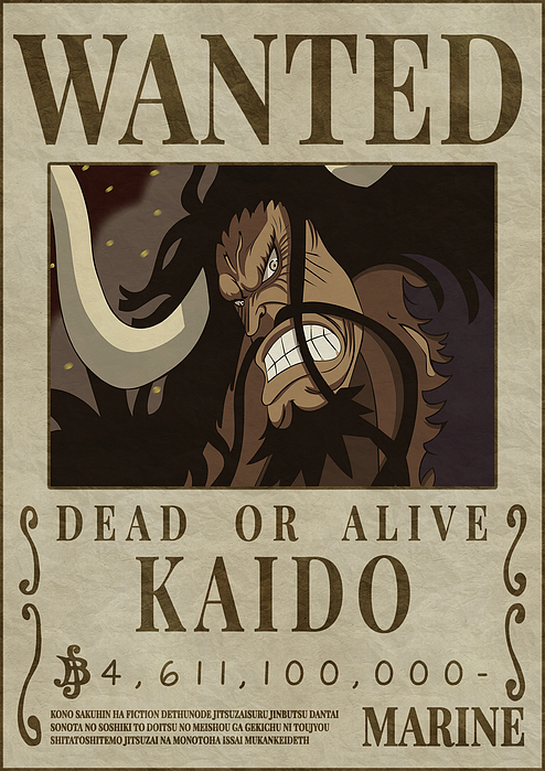 KAIDO bounty wanted poster one piece Spiral Notebook
