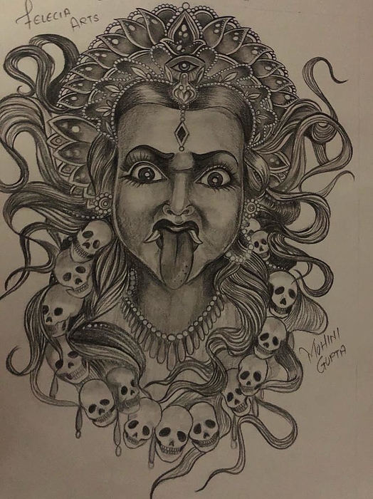 Maa Kali Drawing | Maa Kali Mandala Art Step by Step | Navratri Special  Drawing i 2024