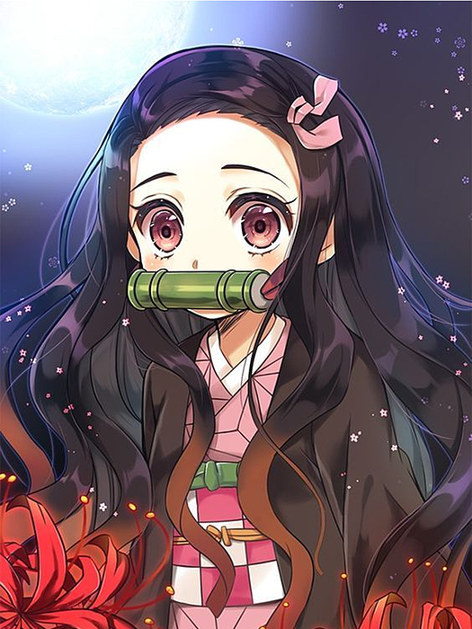 Kamado Nezuko - Under The Full Moon Light - Demon Slayer - Kimetsu No ...