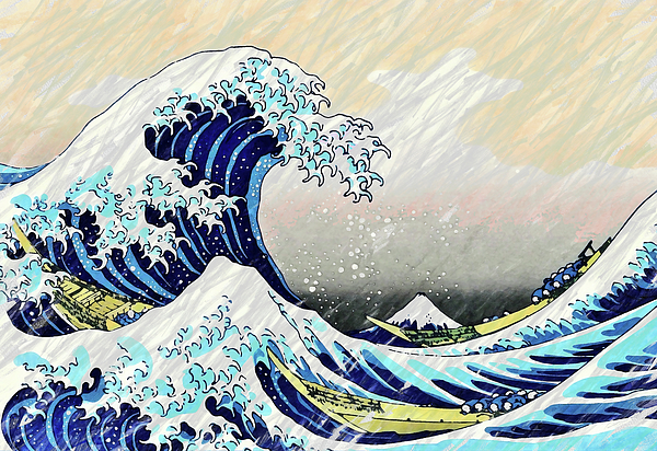 Katsushika Hokusai The Great Wave off Kanagawa Marker Sketch