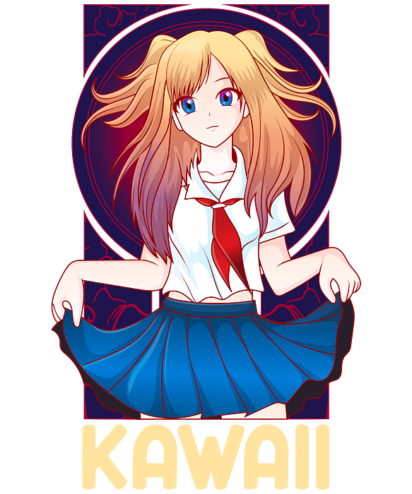 kawaii anime girl - online puzzle