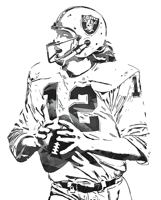 Ken Stabler Oakland Raiders Football Illustrated Art Poster 