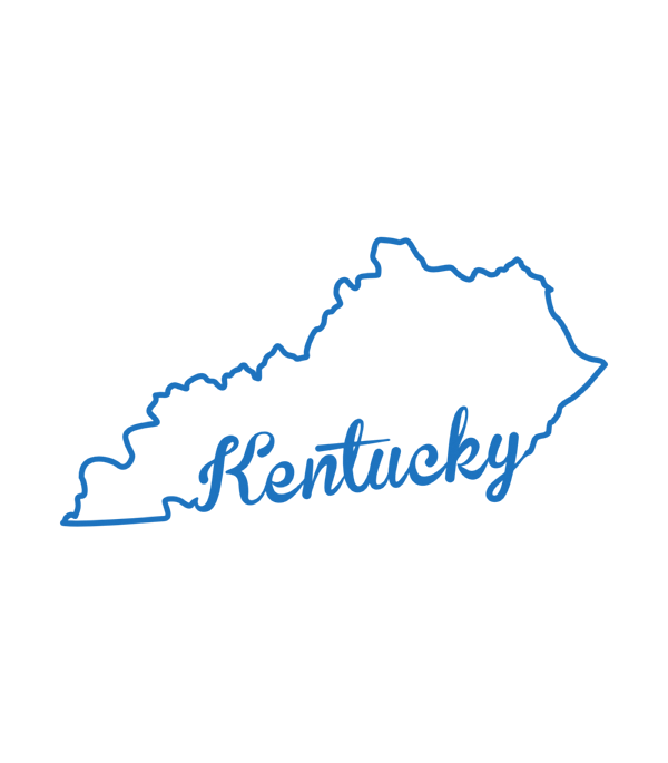 Kentucky Bluegrass Pride State Outline Map Art Souvenir Greeting Card ...