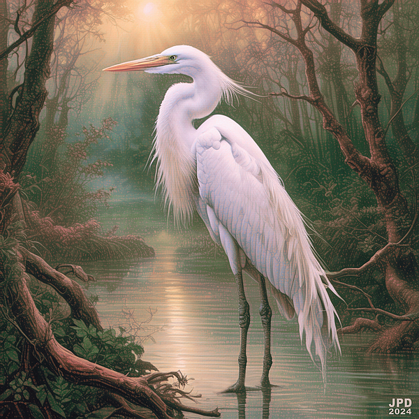 J Paul DiMaggio - Ketchatori Swamp Great Heron