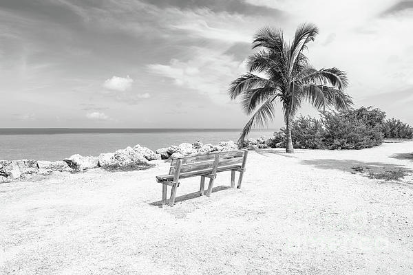 Key West Fort Taylor Park Bench Black and White Weekender Tote Bag