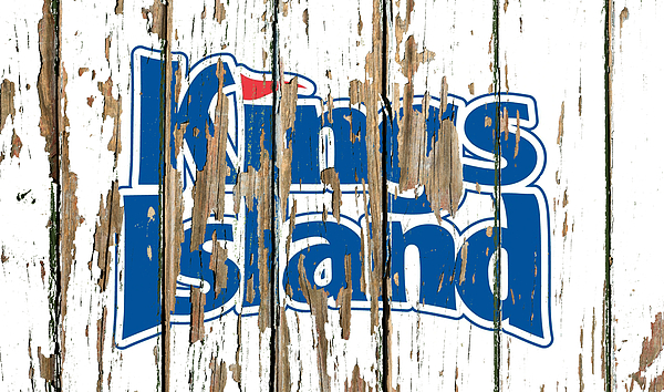 Kings Island Vintage Logo on Peeling Paint Barnwood Beach Towel