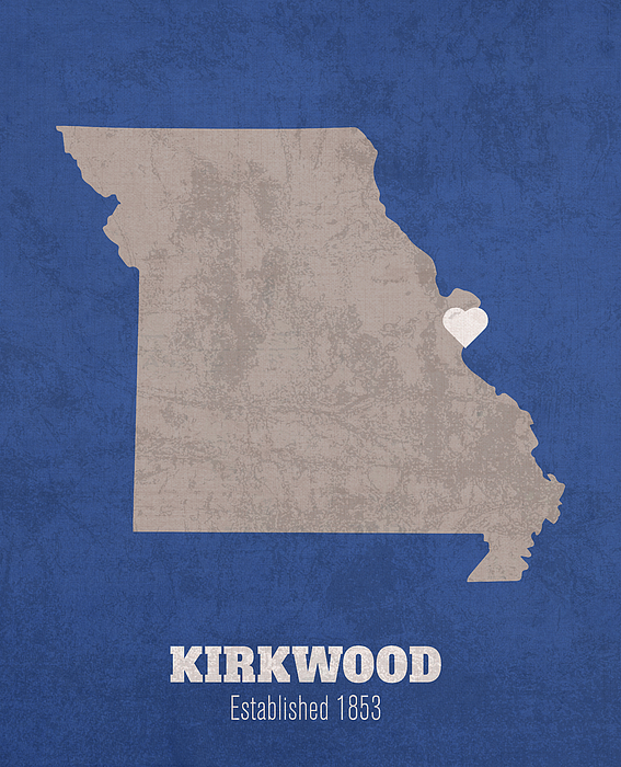 Kirkwood Missouri City Map Founded 1853 Saint Louis University Color  Palette Greeting Card